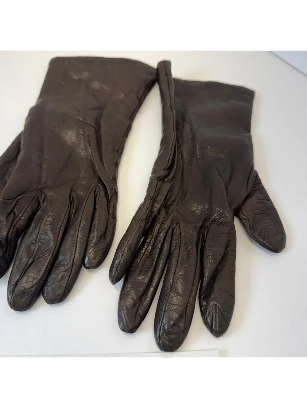 Bonwit Teller Leather Gloves‎ Cashmere Lined Women's Size 6 1/2 Made in France